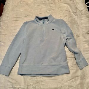 Vineyard Vines Oxford type material, quarter zip, light blue, GUC, 3T